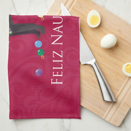 Chinees Shar Pei Feliz Naughty Dog-kerstontwerp Theedoek (Quarter Fold)