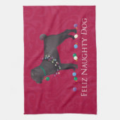 Chinees Shar Pei Feliz Naughty Dog-kerstontwerp Theedoek (Verticaal)