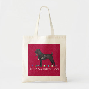 Chinees Shar Pei Feliz Naughty Dog-kerstontwerp Tote Bag