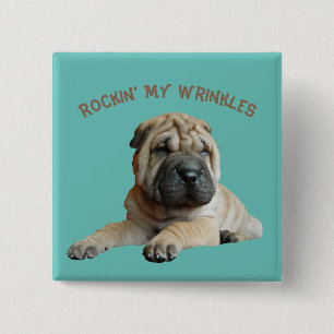 Chinees Shar Pei Funny Pin Button