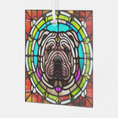 Chinees Shar-Pei "Glas in lood" Glas Ornament (Voorkant links)