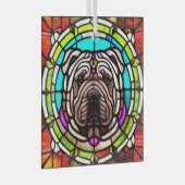 Chinees Shar-Pei "Glas in lood" Glas Ornament (Voorkant Rechts)