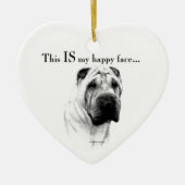 Chinees Shar Pei Happy Face Keramisch Ornament (Voorkant)