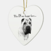 Chinees Shar Pei Happy Face Keramisch Ornament (Links)