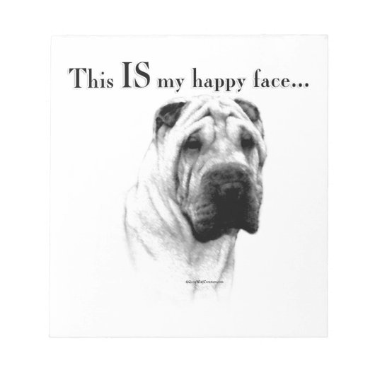 Chinees Shar Pei Happy Face Notitieblok (Voorkant)