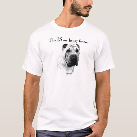Chinees Shar Pei Happy Face T-shirt (Voorkant)