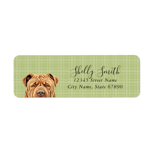 Chinees Shar Pei Hond Retouradres Labels (Voorkant)