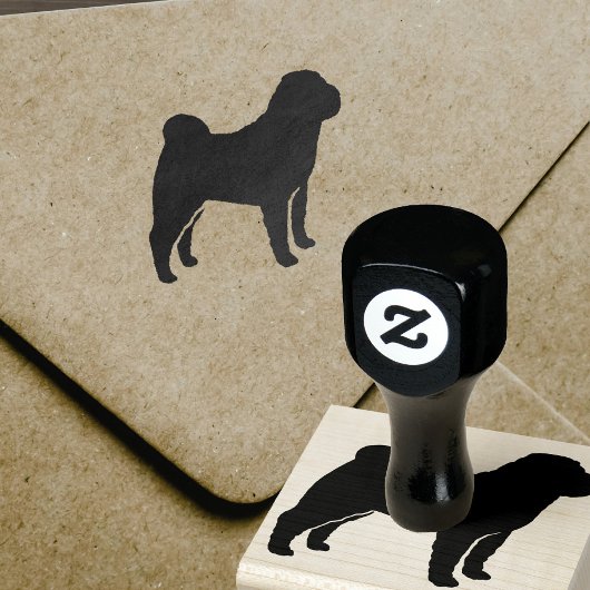 Chinees Shar Pei Hondenras Silhouet Rubberstempel