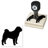 Chinees Shar Pei Hondenras Silhouet Rubberstempel (Gestempeld)