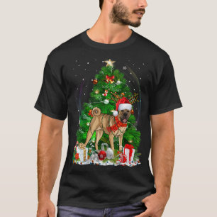 Chinees Shar pei kerstboom Licht Pajama Dog X T-shirt