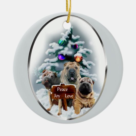 Chinees Shar-Pei kerstcadeaus Ornament (Voorkant)