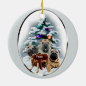 Chinees Shar-Pei kerstcadeaus Ornament (Achterkant)