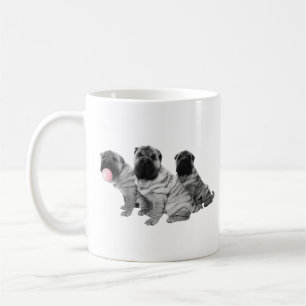Chinees Shar Pei Puppies Zwart Wit Bubble Gum Koffiemok