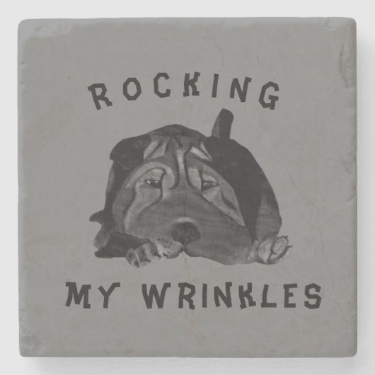 Chinees Shar Pei "Rocking My Rimples" Onderzetter (Voorkant)