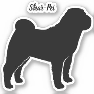 Chinees Shar-Pei Silhouet Hond Vinyl Sticker