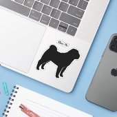 Chinees Shar-Pei Silhouet Hond Vinyl Sticker (Laptop met iPhone)