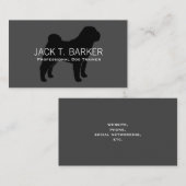 Chinees Shar-Pei Silhouette Black op grijs Visitekaartje (Voorkant / Achterkant)