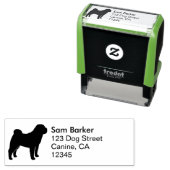 Chinees Shar Pei Silhouette retouradres Zelfinktende Stempel (In situ)