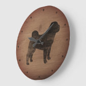 Chinees Shar Pei Silhouette Rustic Grote Klok (Hoek)