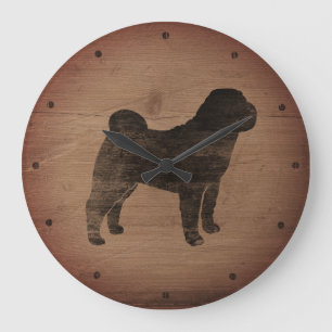 Chinees Shar Pei Silhouette Rustic Grote Klok
