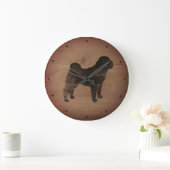 Chinees Shar Pei Silhouette Rustic Grote Klok (Huis)