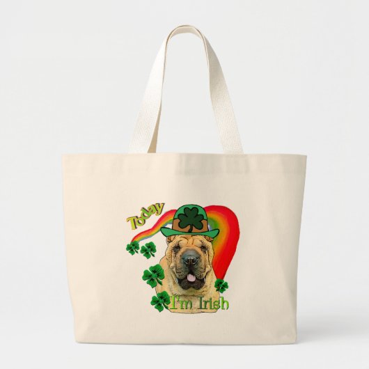 Chinees Shar-Pei St. Patrick's Day Grote Tote Bag (Voorkant)