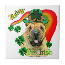Chinees Shar-Pei St. Patrick's Day Tegeltje