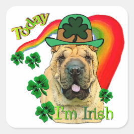 Chinees Shar-Pei St. Patrick's Day Vierkante Sticker