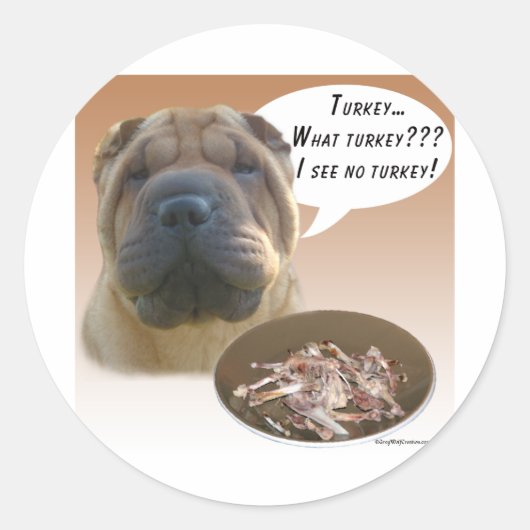 Chinees Shar Pei Turkije Ronde Sticker (Voorkant)