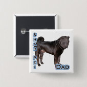 Chinees Shar-Pei Vader 4 - Button (Voorkant /achterkant)