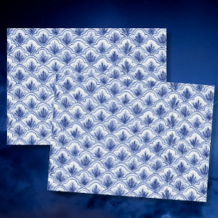 Chinees Shell Pattern Blue en White Tissuepapier