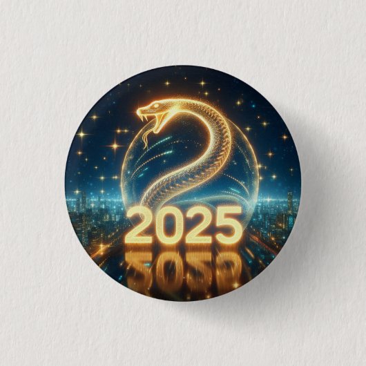 Chinees slangenhouten jaar ronde button 3,2 cm (Voorkant)