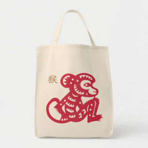 Chinees sleutelpapier voor dierproeven tote bag