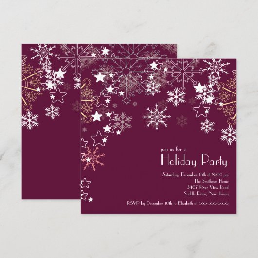 Chinees Snowflakes Kerstfeestdag Plum Kaart (Voorkant / Achterkant)