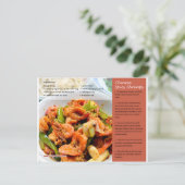 Chinees Spicy Shrimps Recipe Briefkaart (Staand voorkant)