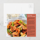 Chinees Spicy Shrimps Recipe Briefkaart (Voorkant / Achterkant)