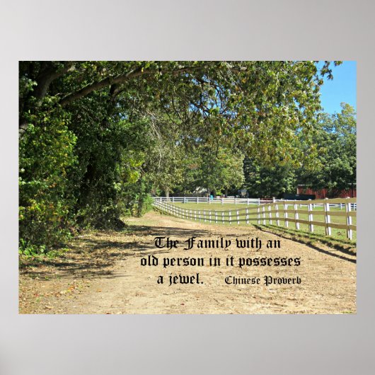 Chinees spreekwoord over de waarde van ouderen. poster (Voorkant)