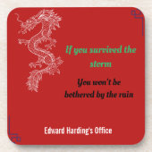 Chinees spreekwoord - overleven het Storm. Bier Onderzetter (Voorkant)