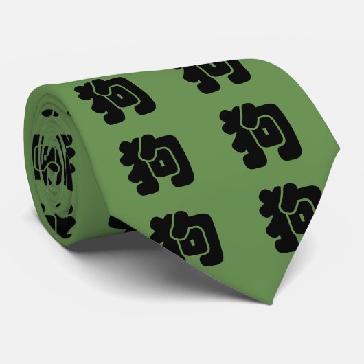 Chinees symbool van het Dog Ideogram Zodiac Birthd Stropdas (Opgerold)