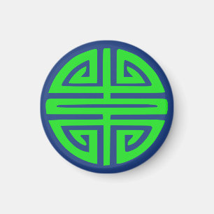 Chinees symbool van welvaart groen magneet