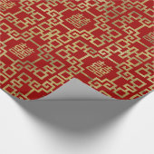 Chinees symbool voor dubbel geluk cadeaupapier (Hoek)