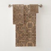 Chinees symbool voor dubbel geluk op hout bad handdoek (Insitu)