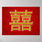 Chinees symbool voor dubbelgeluk poster (Voorkant)