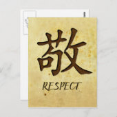 Chinees Symbool voor het Briefkaart van de Eerbied (Voorkant / Achterkant)