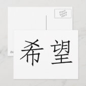 Chinees symbool voor hoop briefkaart (Voorkant / Achterkant)