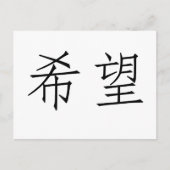 Chinees symbool voor hoop briefkaart (Voorkant)