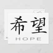 Chinees Symbool voor Hoop Briefkaart (Voorkant / Achterkant)