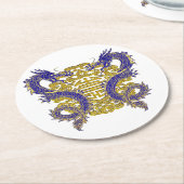 Chinees symbool voor lange levensduur en tekeninge ronde kartonnen onderzetter (Gebogen)