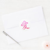 Chinees symbool voor liefde ronde sticker (Envelop)