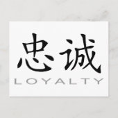 Chinees symbool voor loyaliteit briefkaart (Voorkant)